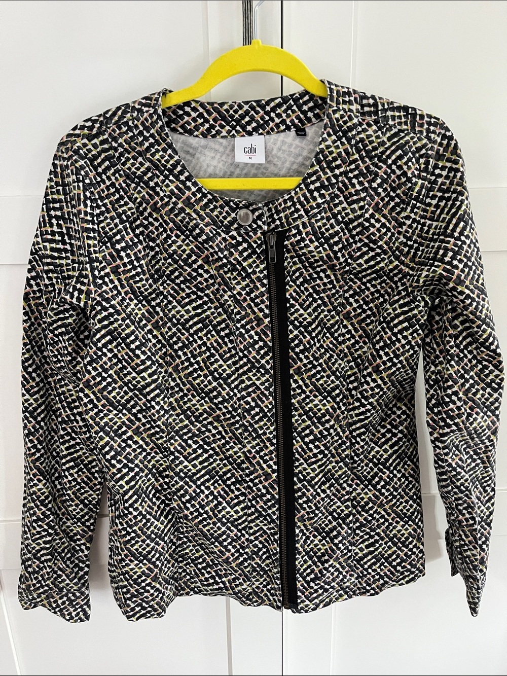 Cabi Black Multi Textured Zip Jacket